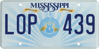 MS license plate LOP439
