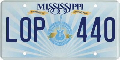 MS license plate LOP440