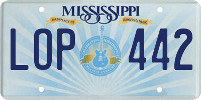 MS license plate LOP442