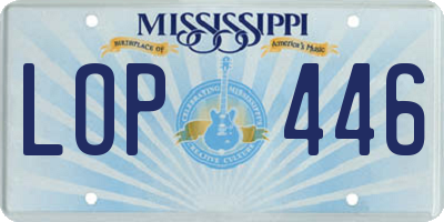 MS license plate LOP446