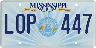 MS license plate LOP447