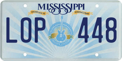 MS license plate LOP448
