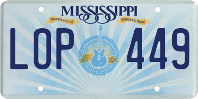 MS license plate LOP449