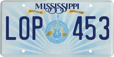 MS license plate LOP453