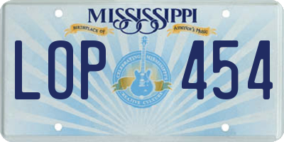 MS license plate LOP454