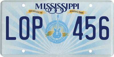 MS license plate LOP456