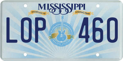 MS license plate LOP460