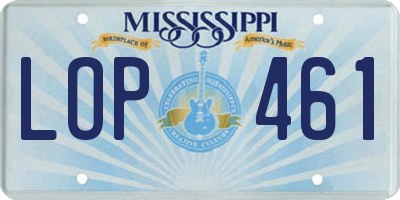 MS license plate LOP461