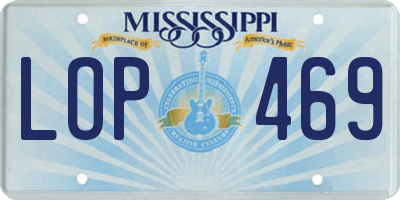 MS license plate LOP469