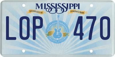 MS license plate LOP470