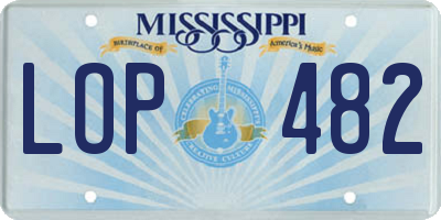 MS license plate LOP482