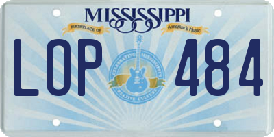 MS license plate LOP484