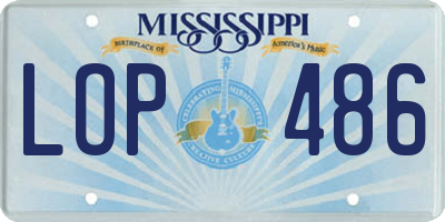 MS license plate LOP486