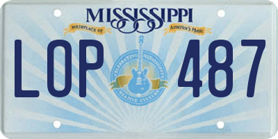MS license plate LOP487
