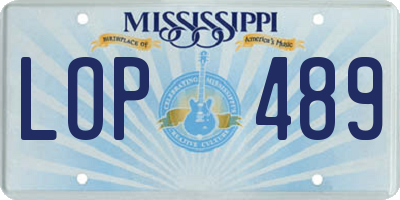 MS license plate LOP489