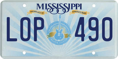 MS license plate LOP490