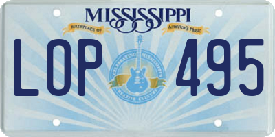 MS license plate LOP495