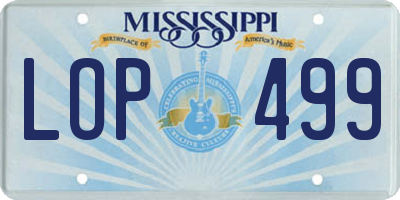 MS license plate LOP499
