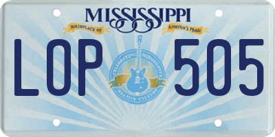 MS license plate LOP505