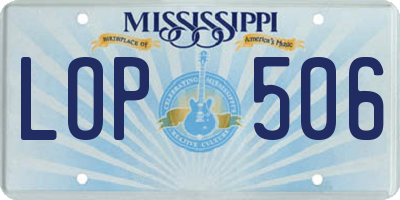 MS license plate LOP506
