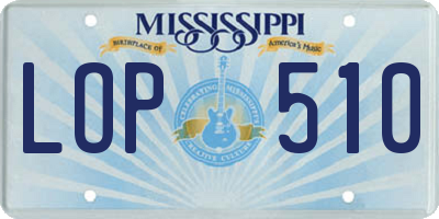 MS license plate LOP510