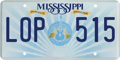 MS license plate LOP515