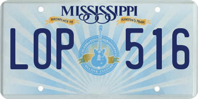 MS license plate LOP516