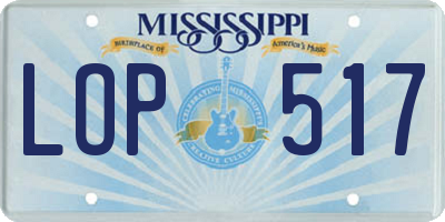 MS license plate LOP517