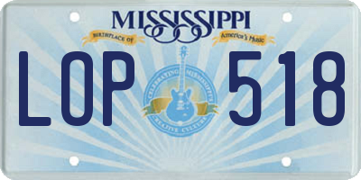 MS license plate LOP518