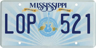 MS license plate LOP521