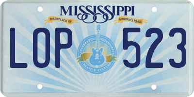 MS license plate LOP523