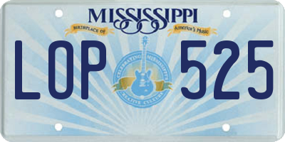 MS license plate LOP525