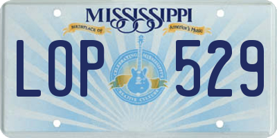 MS license plate LOP529