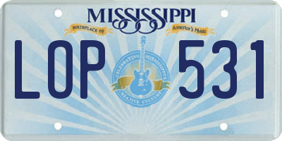 MS license plate LOP531