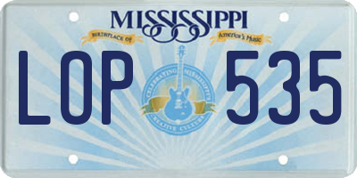 MS license plate LOP535