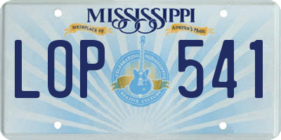 MS license plate LOP541