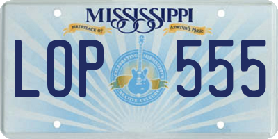 MS license plate LOP555