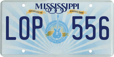 MS license plate LOP556