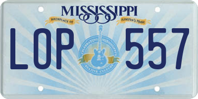 MS license plate LOP557
