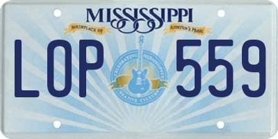 MS license plate LOP559