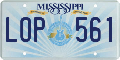 MS license plate LOP561