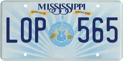 MS license plate LOP565