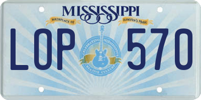MS license plate LOP570