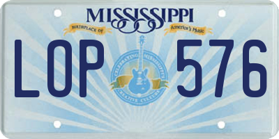 MS license plate LOP576