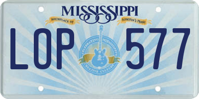 MS license plate LOP577