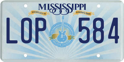 MS license plate LOP584
