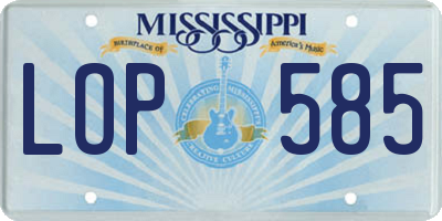 MS license plate LOP585