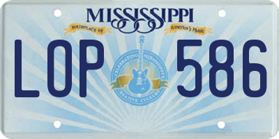 MS license plate LOP586