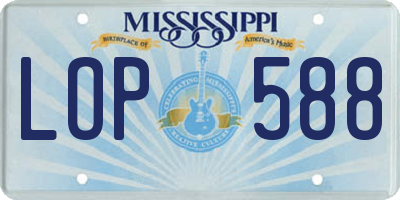 MS license plate LOP588