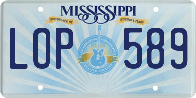 MS license plate LOP589
